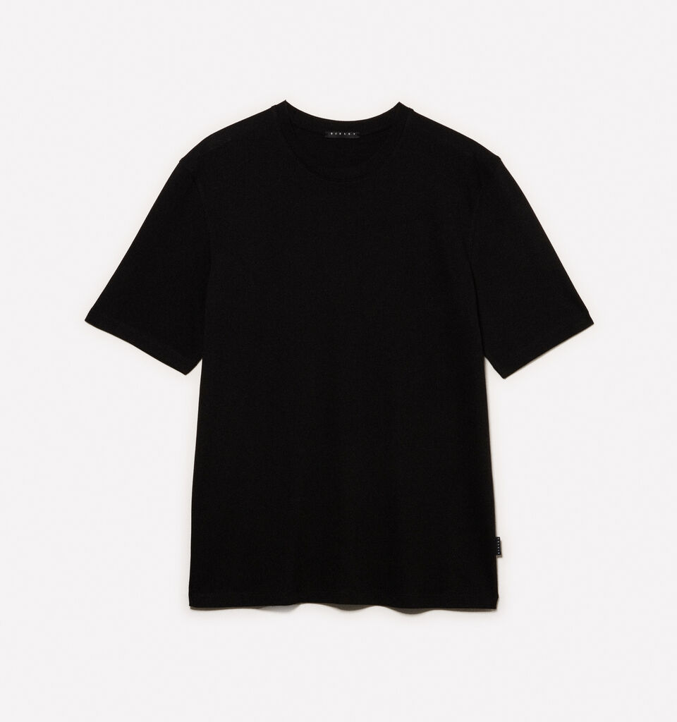 Schwarzes Kurzarm-T-Shirt mit normaler Passform - kurzärmeliges t-shirt für herren - Schwarz | Sisley image number 5